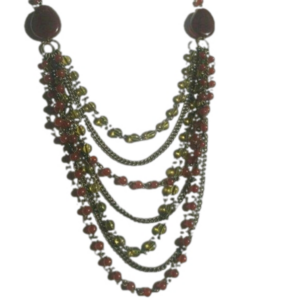 Vintage Dark Red Glass AVON Signed Necklace